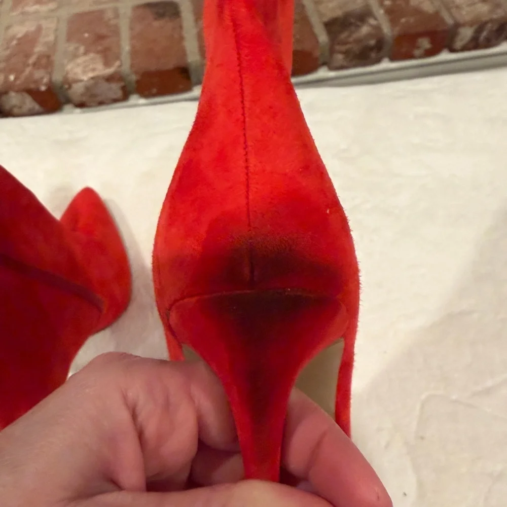 Elegant Red Suede leather Ankle Boots - Picture 8 of 9